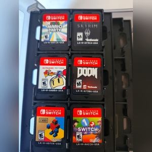 6 Nintendo switch game and case used